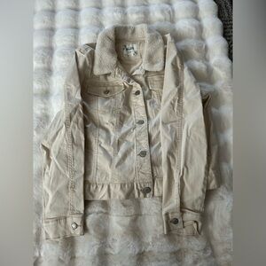 Mudd Cream Jean Jacket with Sherpa Collar